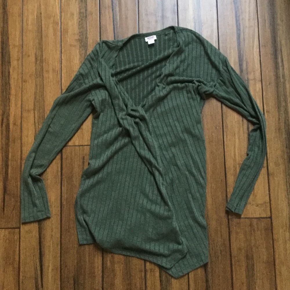 Green Ribbed Cardigan ❌SOLD❌